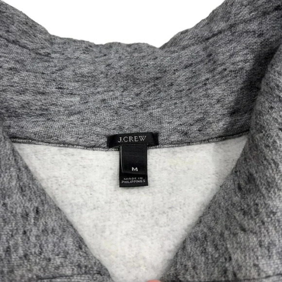 J. Crew Gray Heather Side Stripe Full Zip Sweater M - Picture 3 of 3
